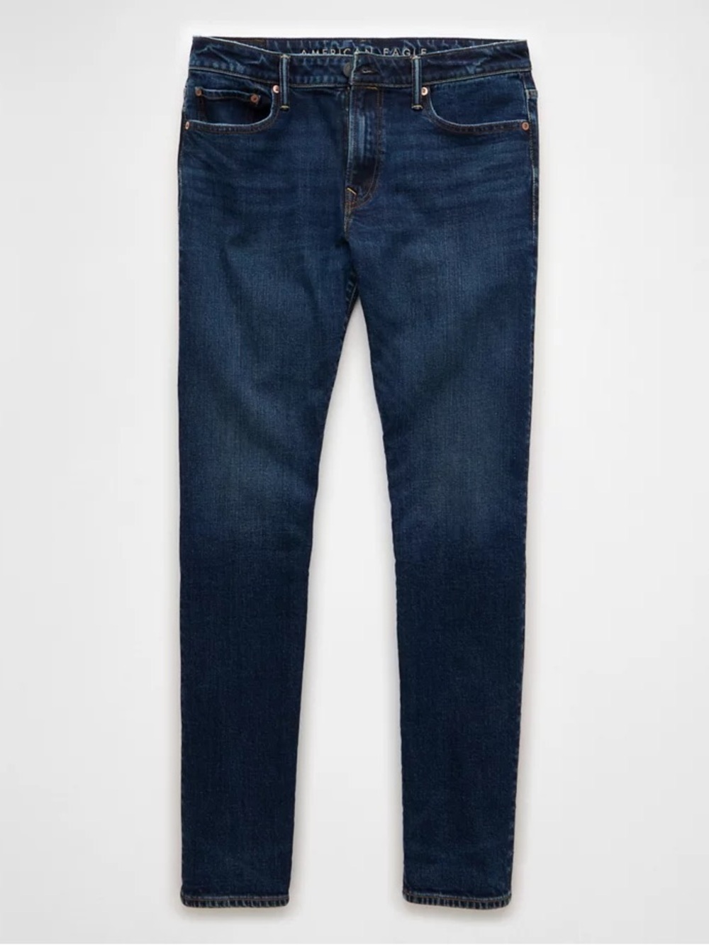 American Eagle Outfitters Men's Straight Jeans in Dark Blue - Picture 3 of 9